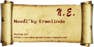 Nováky Ermelinda névjegykártya